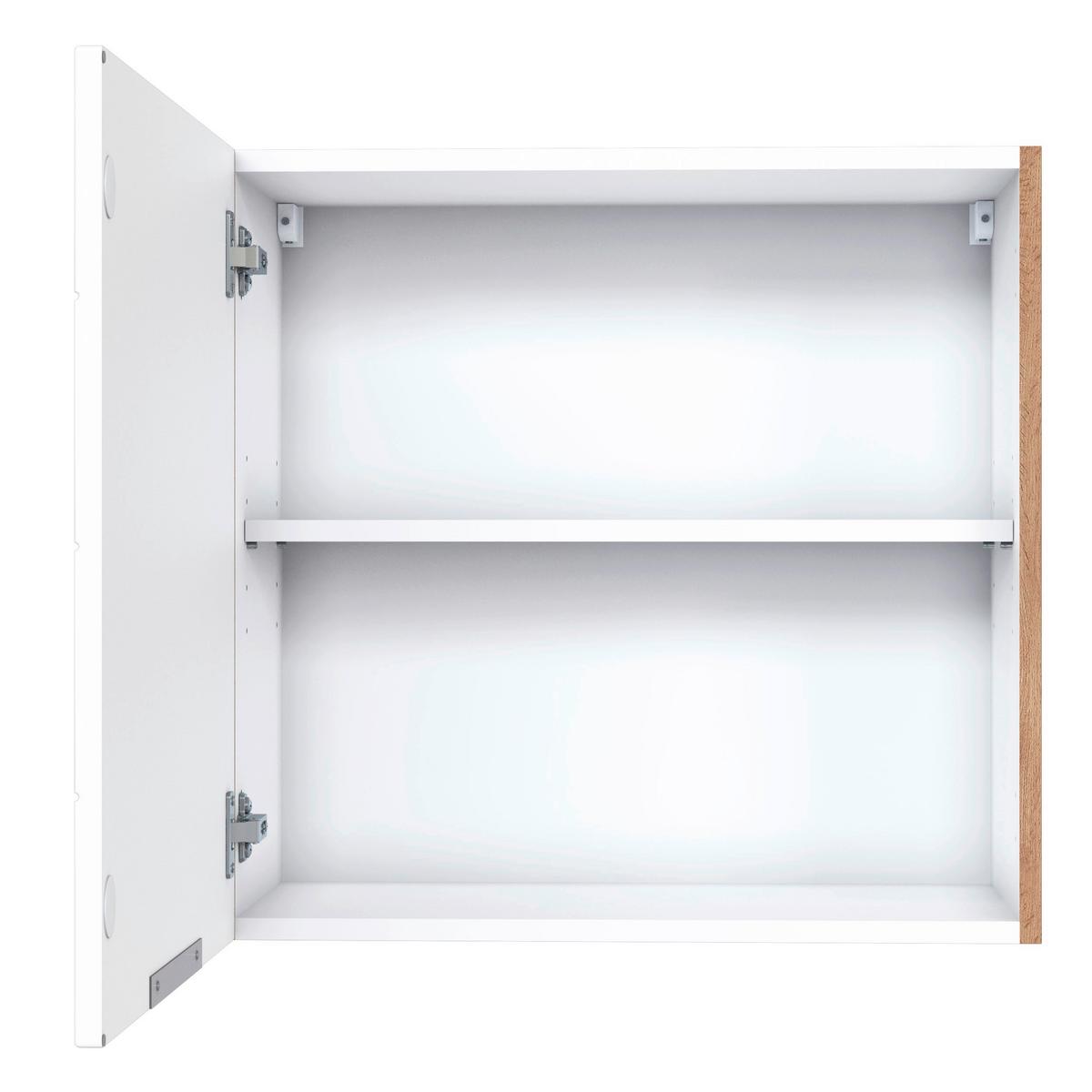 Küchenoberschrank Florenz 60 cm Weiß/Eiche 1 Drehtüre - Eiche Wotan/Weiß, Design, Holzwerkstoff (60/57/34cm) - Held