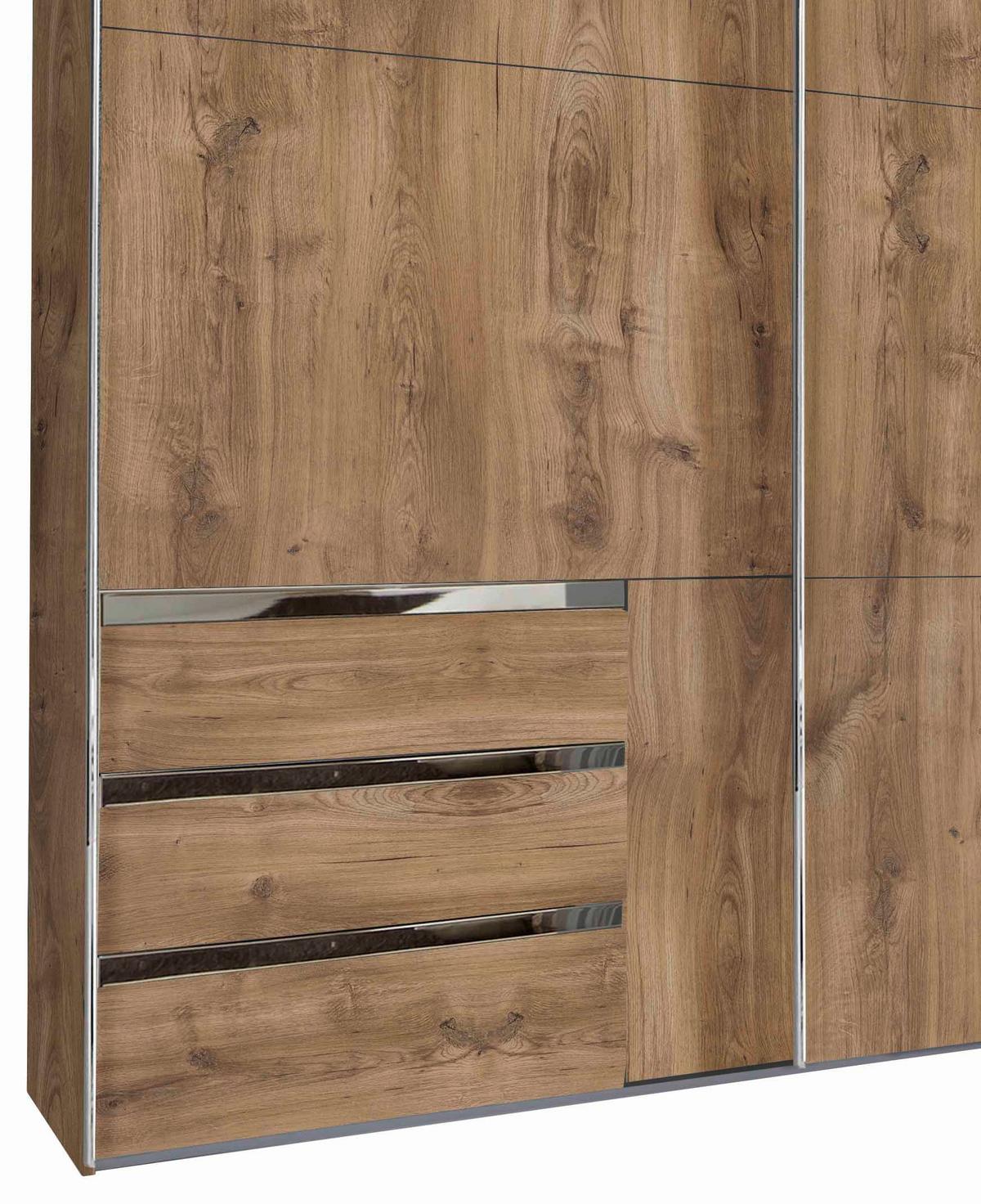 Schwebetürenschrank Mit Laden 300cm Level 36a, Eiche Dekor - Eichefarben, MODERN, Holzwerkstoff (300/216/65cm) - MID.YOU