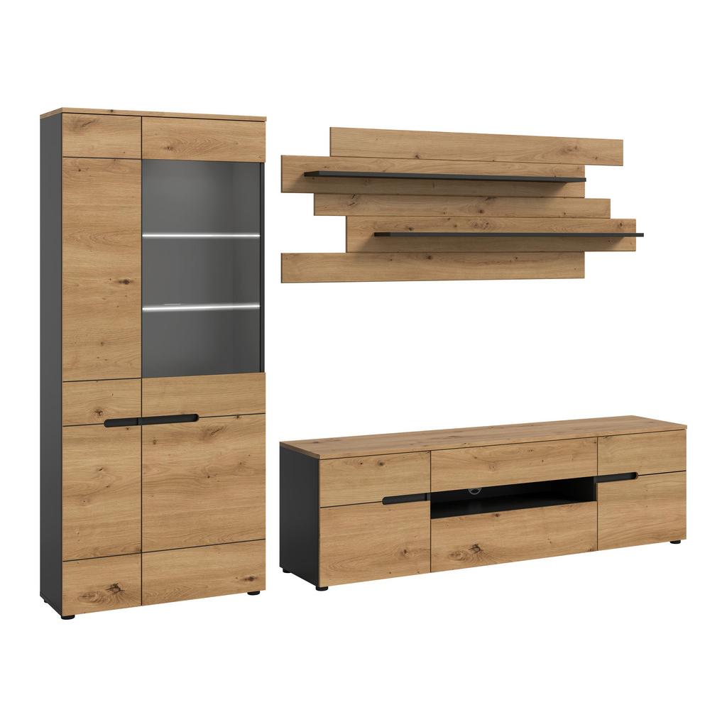 Wohnwand Canu Eiche Artisan Dekor B: 280cm
