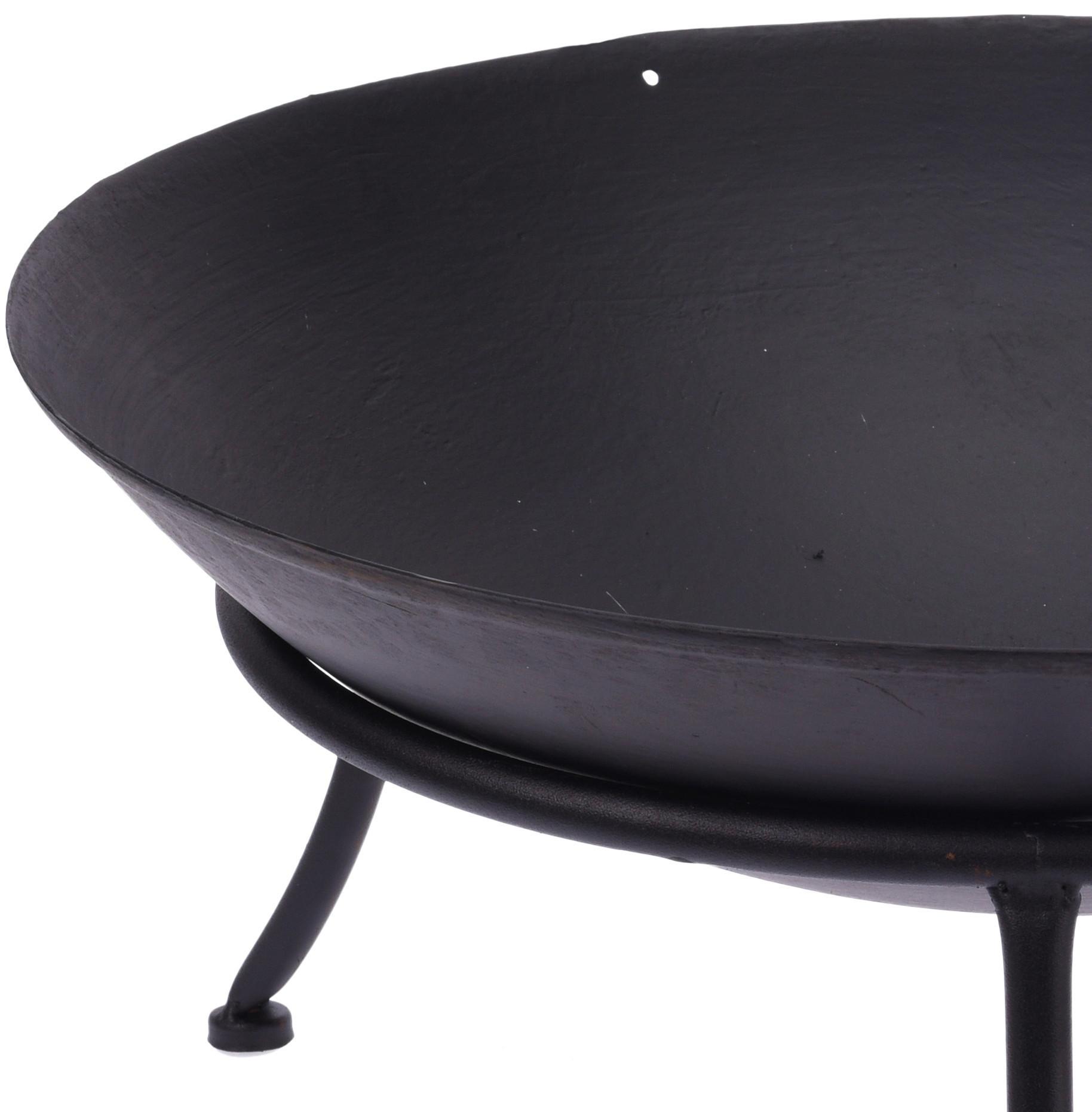 Feuerschale Ø 47 cm Fb8200150 Rund, Abnehmbare Standfüße - Schwarz, Basics, Metall (47/21cm)