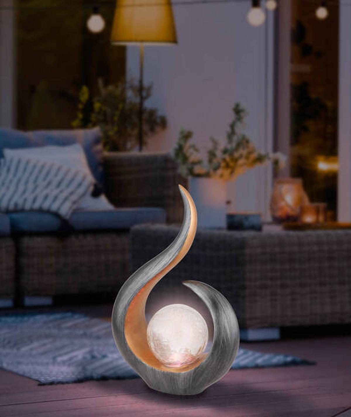 Solarleuchte 36530 - Klar/Goldfarben, Design, Glas/Kunststoff (22,5/10/33,5cm) - Globo