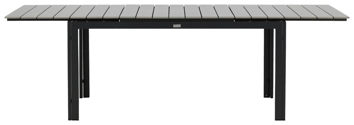 Gartentisch Levels Aluminium L 160 cm - Schwarz/Grau, KONVENTIONELL, Metall (160/100/75cm) - Gardenson