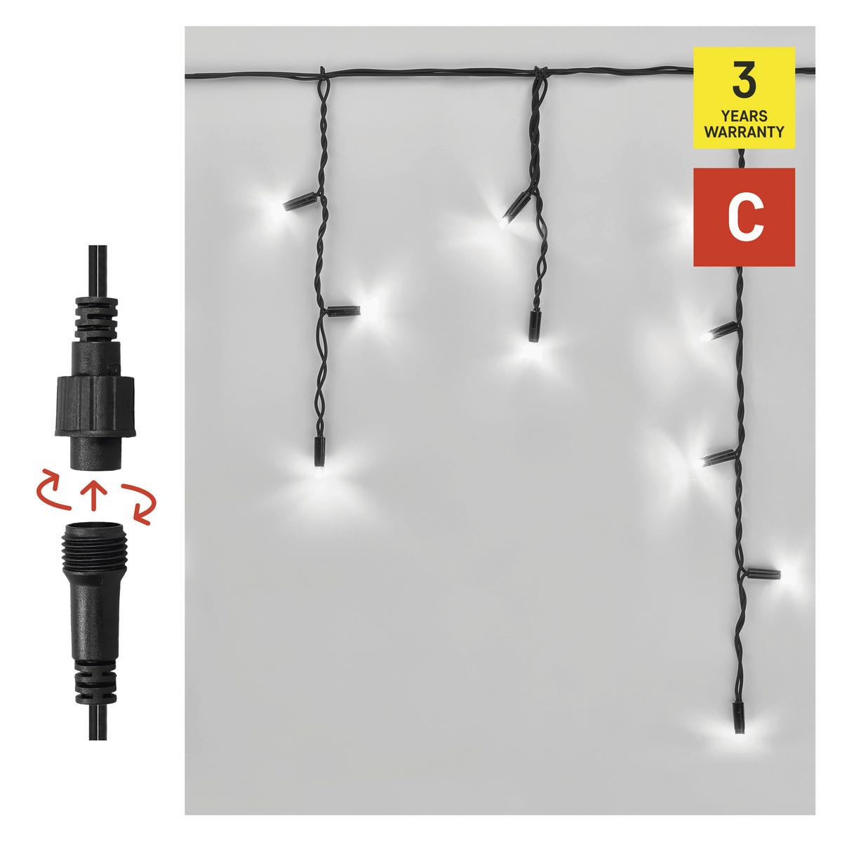 Fényfüzér 3 Méter - fekete, Basics, műanyag (300cm)