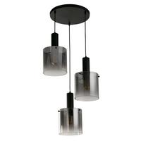 Hängeleuchte 88910-3bk - Schwarz, Design, Glas/Metall (42/35-150cm)