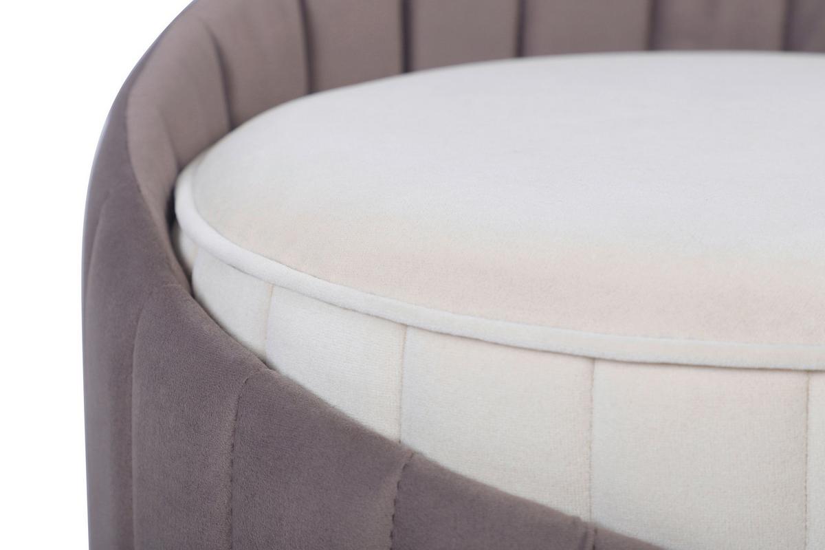Hocker Corvin 125 *beige/Taupe B: 40 cm - Taupe/Beige, Design, Textil (40/45cm) - Kayoom