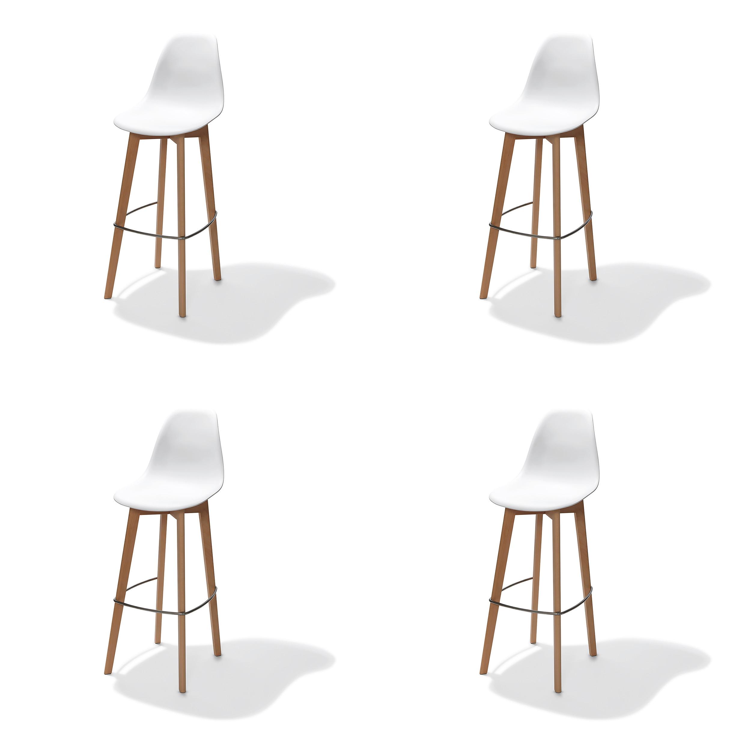 Barhocker-Set Keeve - Weiß, MODERN, Kunststoff/Metall (47/119/53cm) - MID.YOU