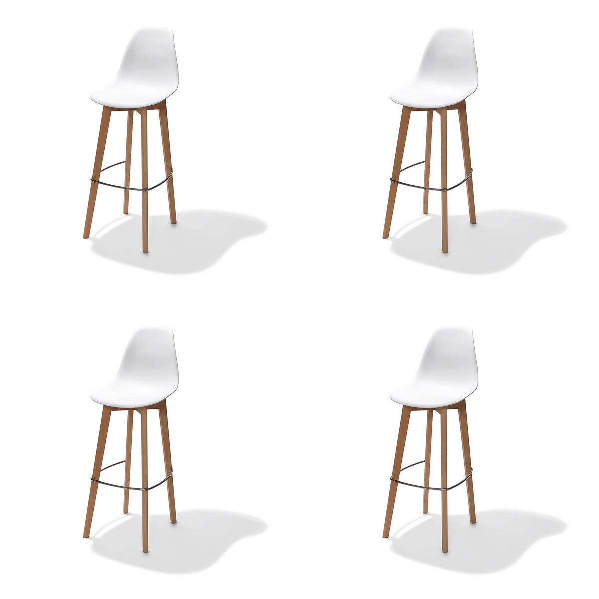 Barhocker-Set Keeve - Weiß, MODERN, Kunststoff/Metall (47/119/53cm) - MID.YOU