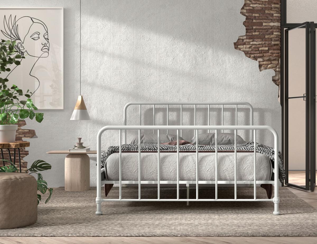 Postel pre deti a mládež bílá, 160x200cm - bílá, Romantický / Rustikální, kov/dřevo (160/200cm) - MID.YOU