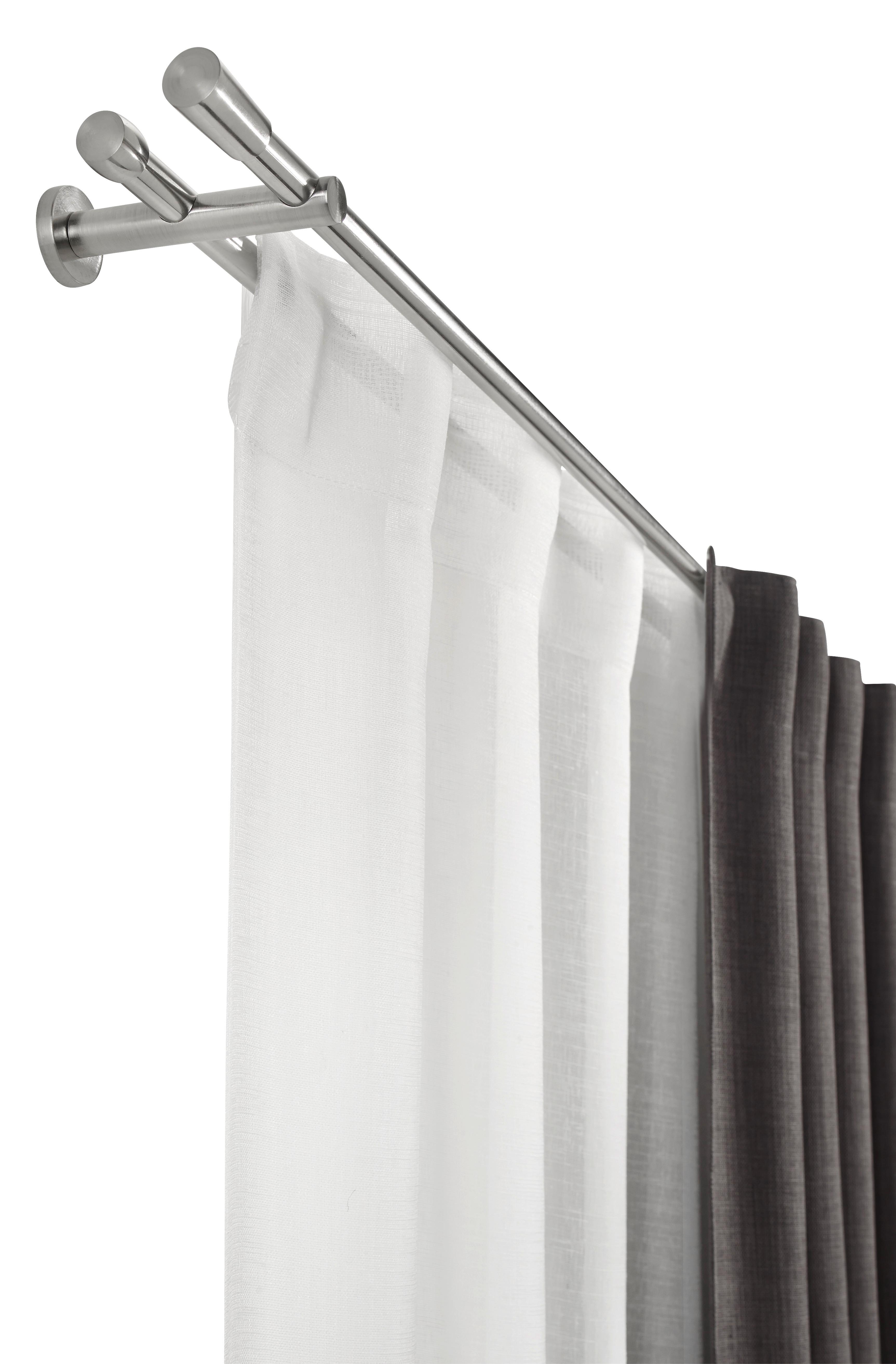 Sada Tyčí Na Závesy Marie, 240cm - farby ušľachtilej ocele, kov (240cm) - Modern Living