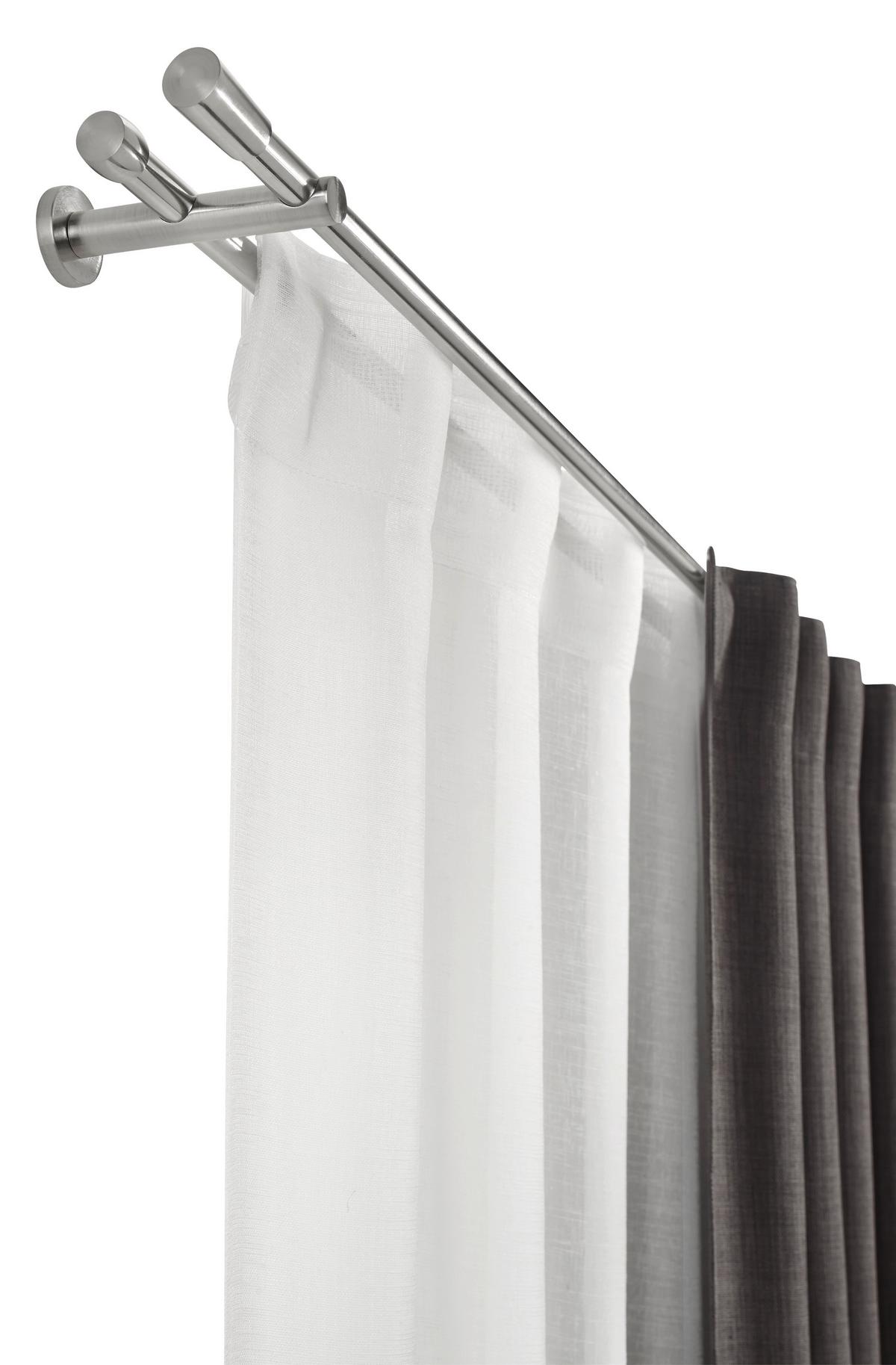 Sada tyčí na závesy MARIE, 240cm - farba ušľachtilej ocele, kov (240cm) - Modern Living
