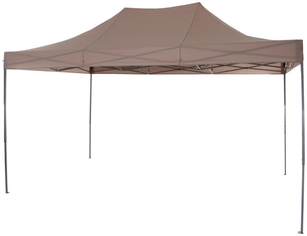 Pavillon L30551 450x300 cm Seitenteilen + Uv-Beständig - Taupe, KONVENTIONELL, Textil/Metall (450/330/300cm) - Siena Garden