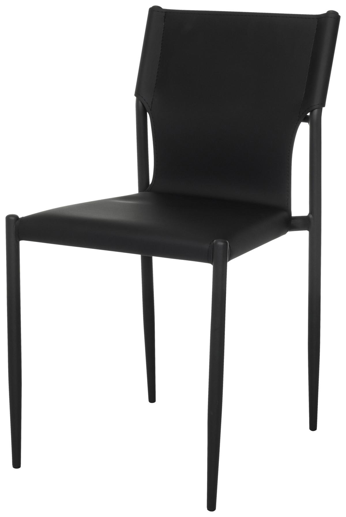 Besucherstuhl Ellon V Schwarz B: 44 cm - Schwarz, MODERN, Leder/Metall (44/82/52cm) - MID.YOU