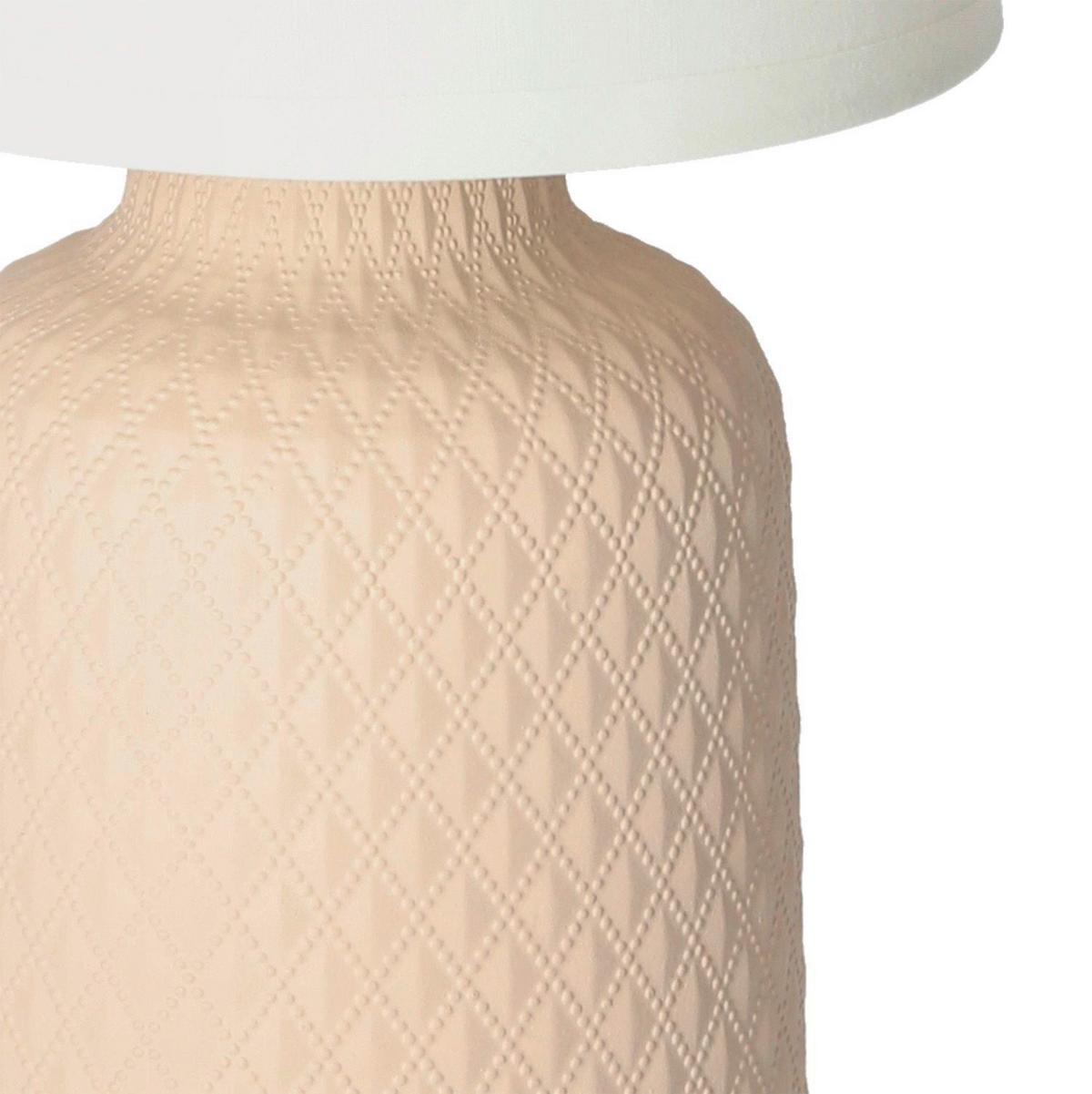 TISCHLEUCHTE 41-79879 - Beige/Weiß, KONVENTIONELL, Keramik/Kunststoff (15/15/32cm)
