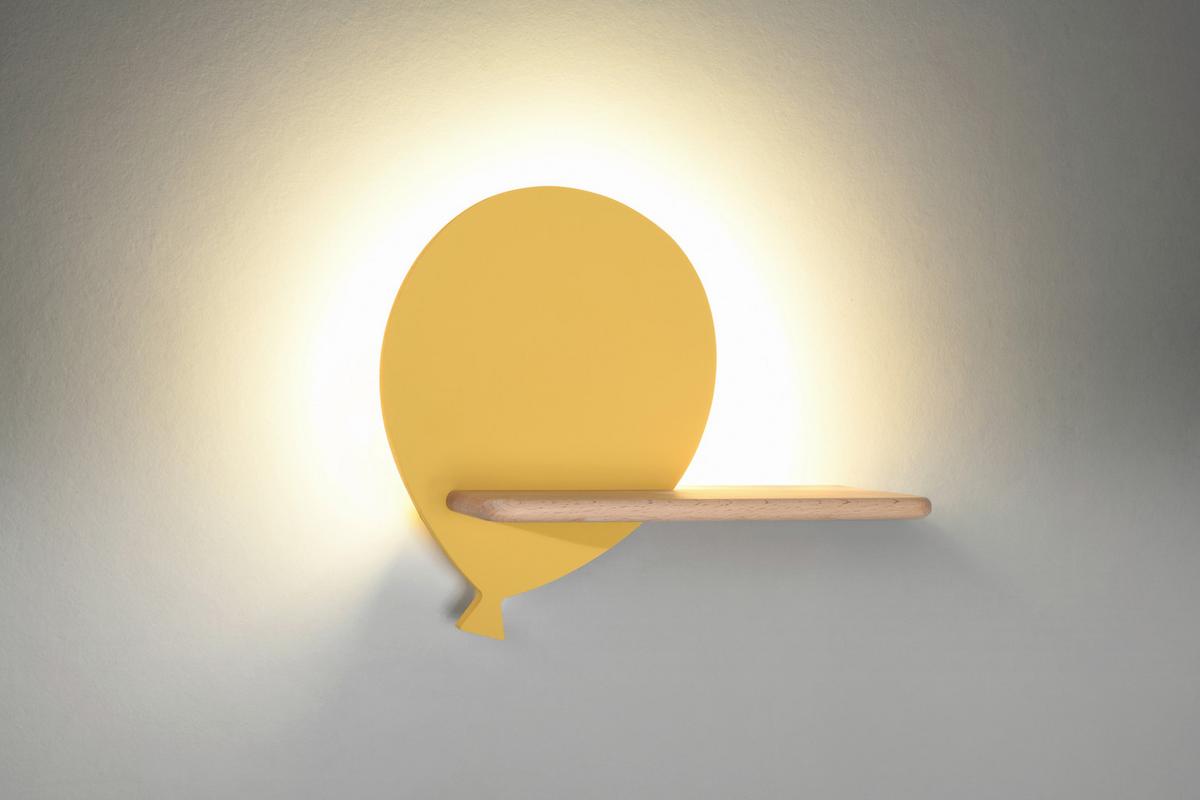 Wandleuchte 21-84767 Baloon - Goldfarben, KONVENTIONELL, Holz/Holzwerkstoff (31/12/26cm)