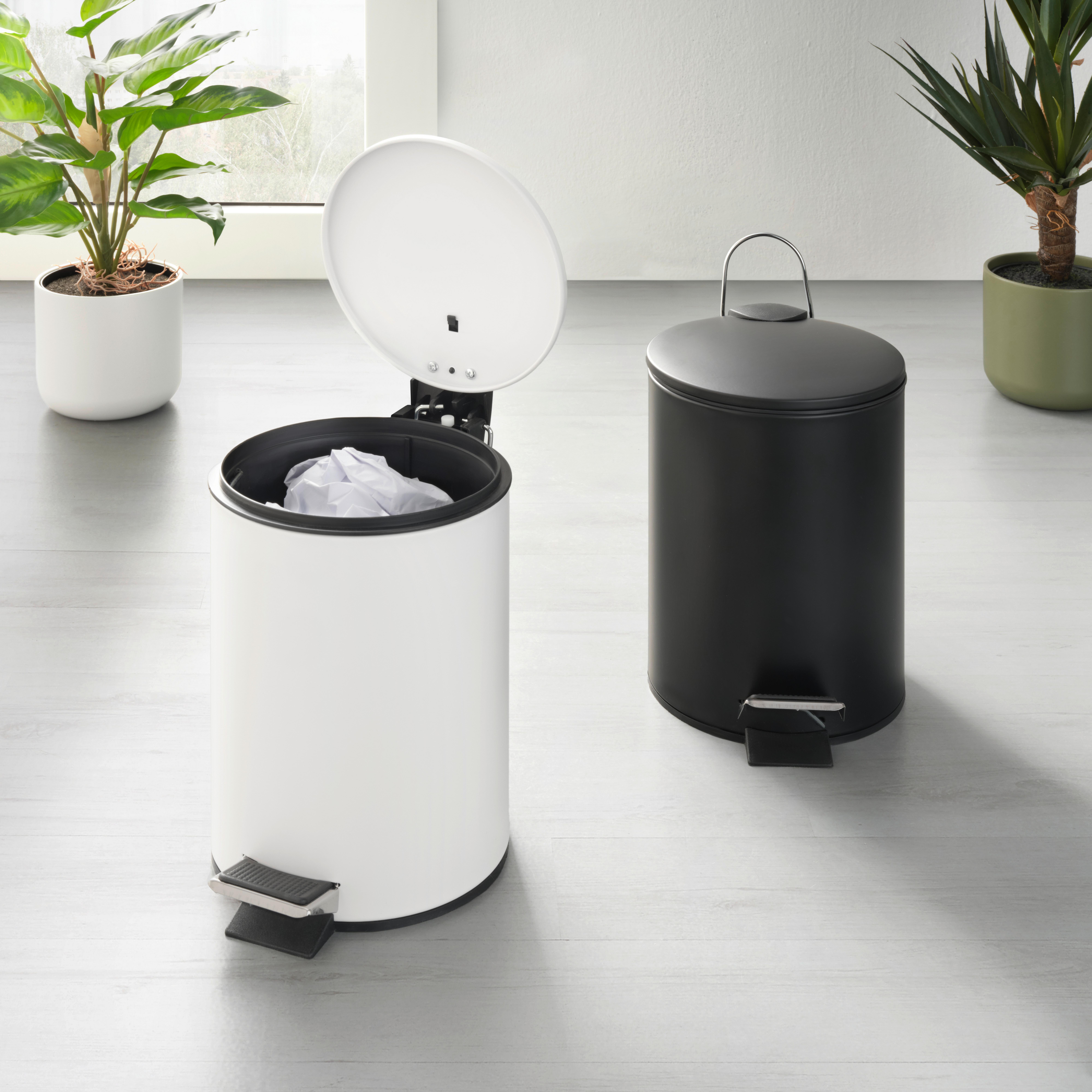 Kozmetický kôš čierna 3L - čierna, Modern, kov/plast (17/25cm) - Mömax