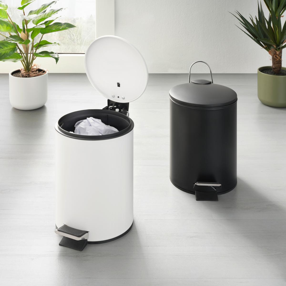 Koš na kosmetické potřeby čierna 3L - černá, Moderní, kov/plast (17/25cm) - Mömax