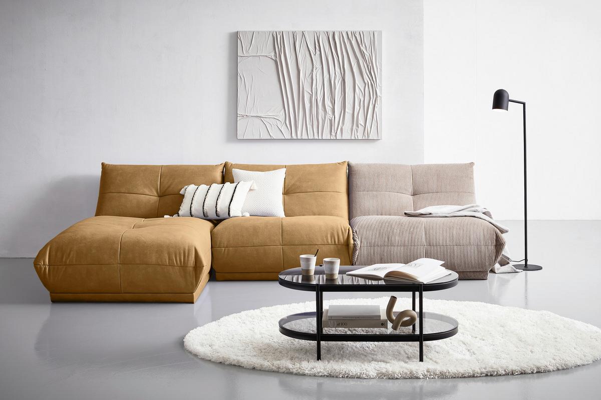 Modul Sofa Giselle Ottomane B: 105 Cm Hellbraun - Hellbraun, Trend, Textil (105/80/185cm) - Livetastic