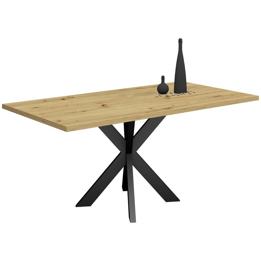 Esstisch Alex Schwarz, Eichefarben