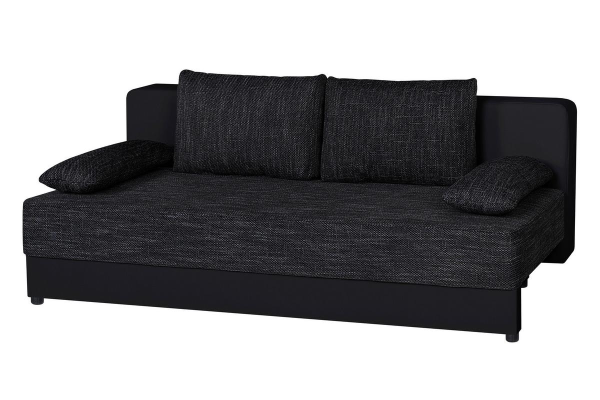Schlafsofa Lucy Schwarz B: 200 cm - Schwarz, Design, Holzwerkstoff/Textil (200/90/103cm) - P & B