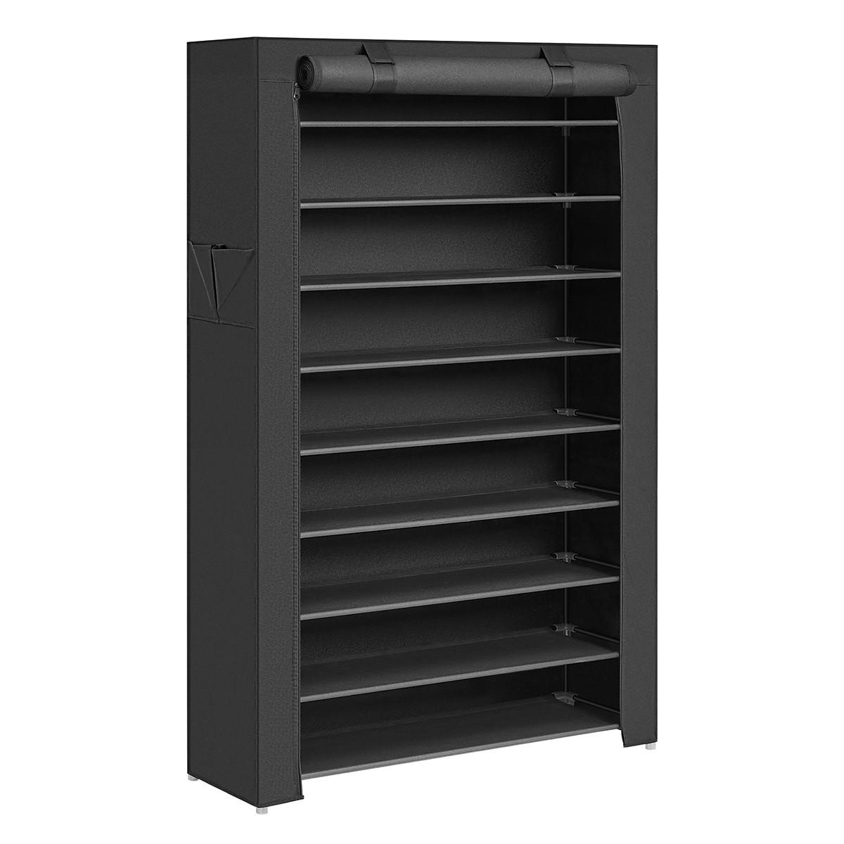 REGÁL NA TOPÁNKY TYP: RXJ36H01 - priehľadné/čierna, Trend, kov/textil (88/160/28cm) - Boxxx