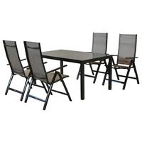 Gartenset Carrara - Graphitfarben/Braun, MODERN, Textil/Metall - Gardenson