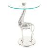 Beistelltisch Animalty 225 Silberfarben B: 58 Cm - Silberfarben, Design, Glas/Metall (40/40/58cm) - Kayoom
