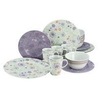 Kombiservice Porzellan 4 Personen Geschirr Set - Rot/Flieder, Keramik (31/30/21cm) - Creatable