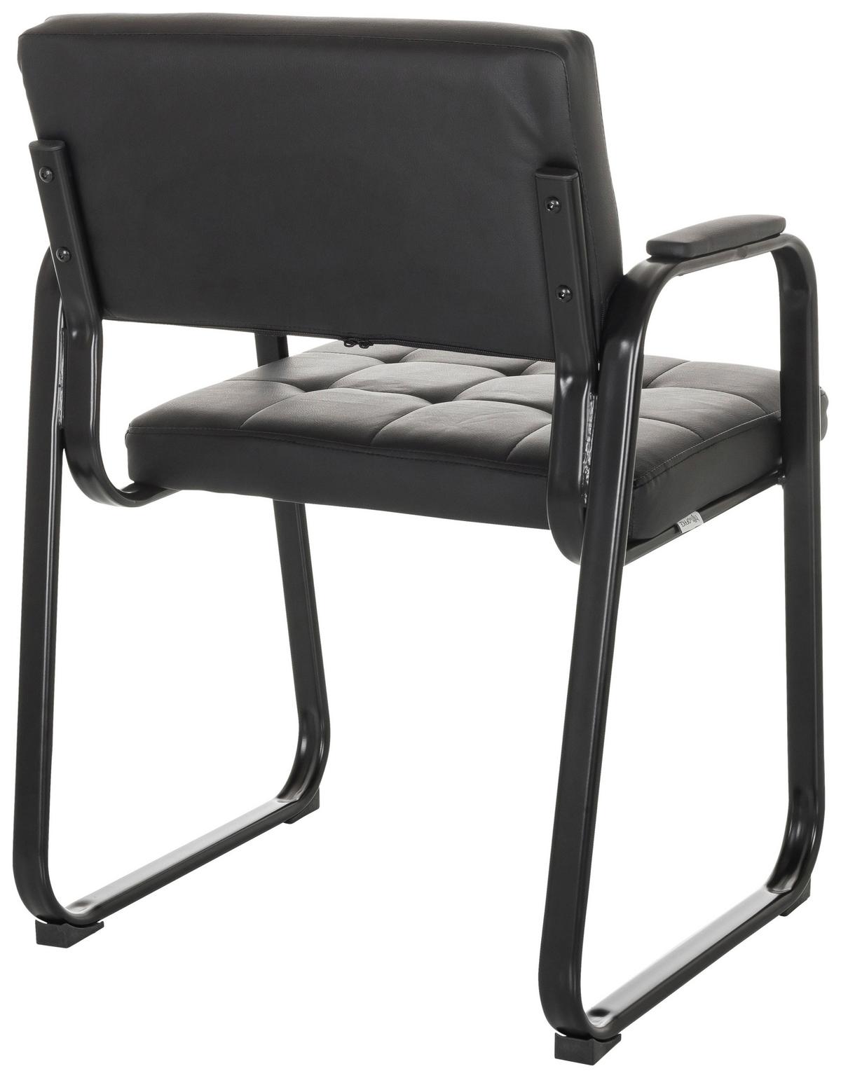 Besucherstuhl Zanta B Pu - Schwarz, Basics, Textil/Metall (58/79/55cm) - MID.YOU