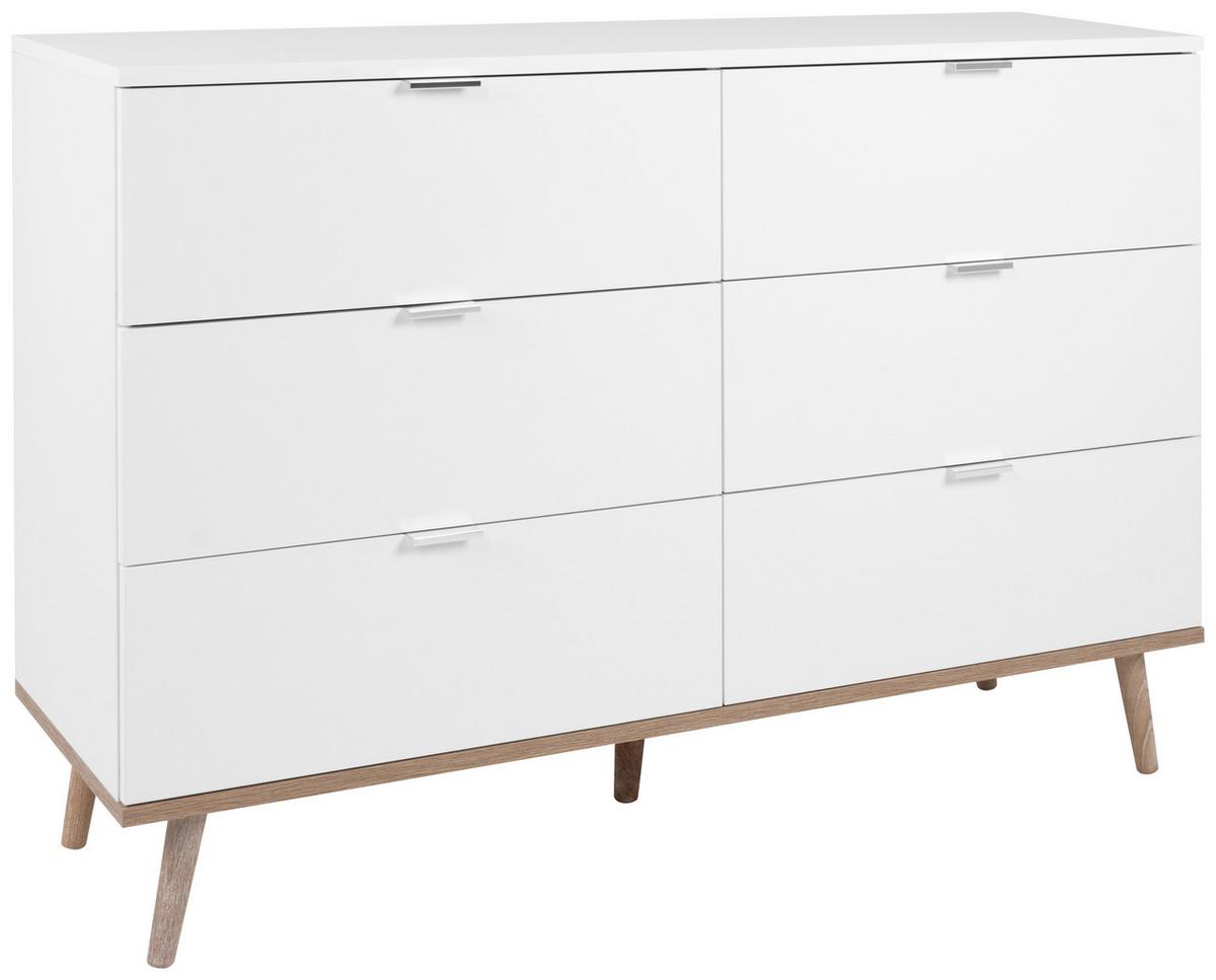 Kommode Göteborg Weiß/Sonoma Eiche B: 120 cm - Weiß/Sonoma Eiche, KONVENTIONELL, Holzwerkstoff (120/87/40cm) - MID.YOU