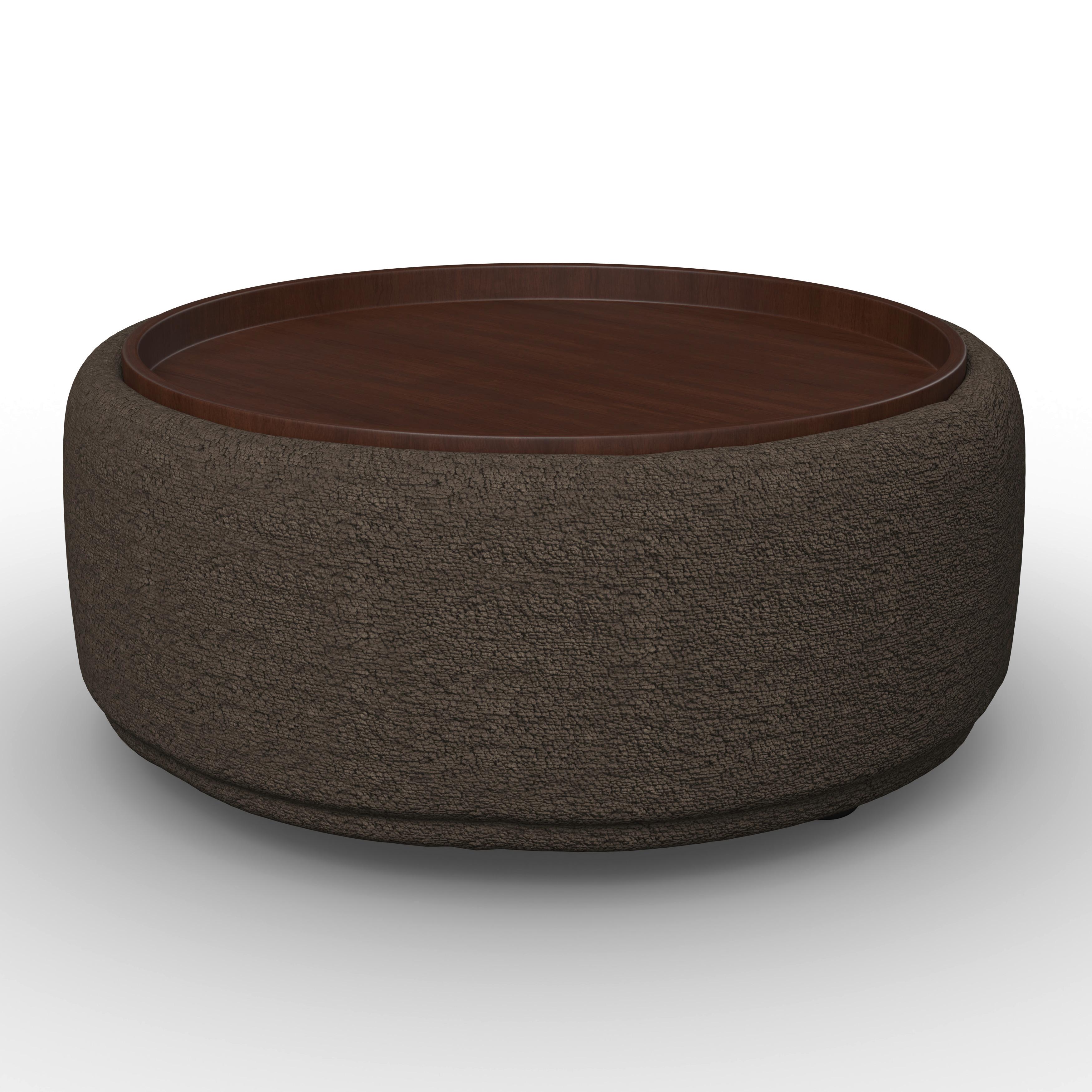 KONFERENČNÍ STOLEK KIRA - černá/hnědá, Moderní, dřevo/textil (86/86/43cm) - Bessagi Home