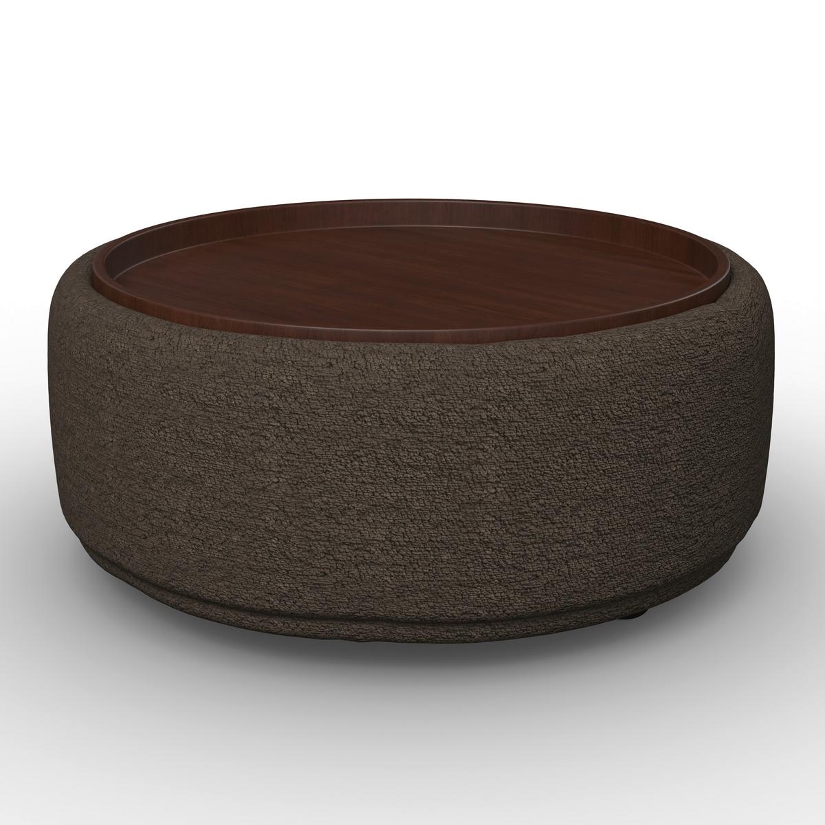 Konferenční stolek KIRA ženilka hnědá/ ořech - černá/hnědá, Moderní, dřevo/textil (86/43/86cm) - Bessagi Home