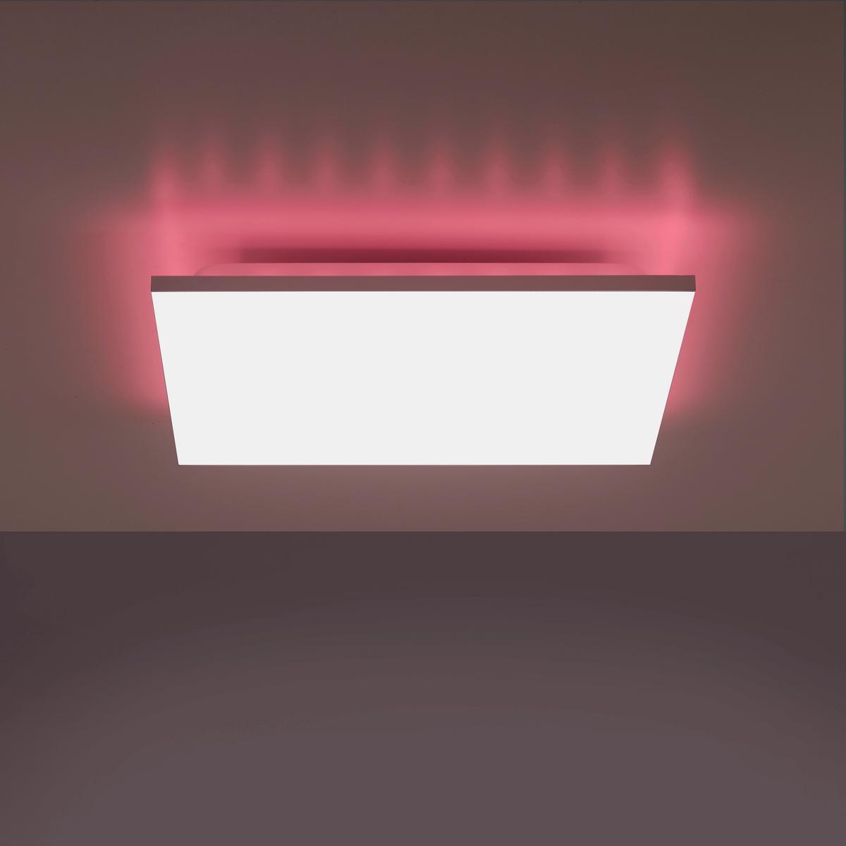 LED-Deckenleuchte Gustav L: 45 cm dimmbar mit Farbwechsler - Weiß, Design, Kunststoff/Metall (45/45/7cm)