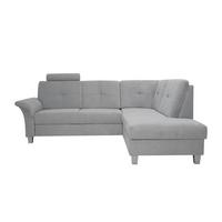 Rohová sedačka PORTLAND, pravá, stříbrná - barvy stříbra/světle šedá, Konvenční, dřevo/textil (245/196cm)