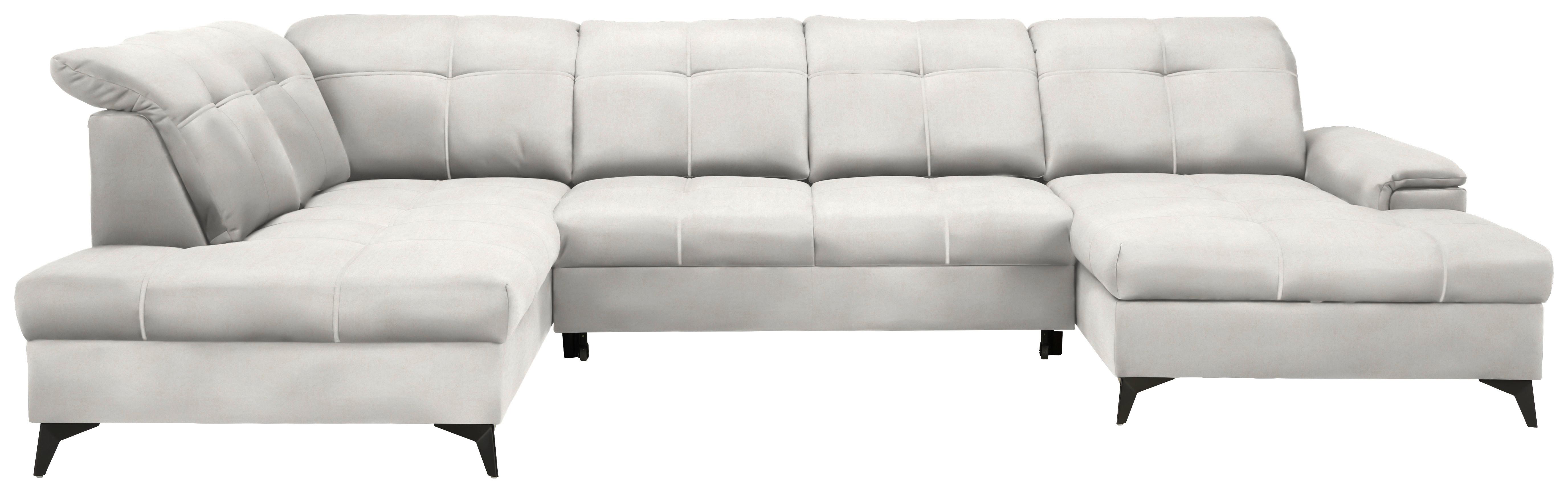 Sedacia súprava U SIERRA, ľavá, béžová CLOUD - čierna/béžová, Modern, kov/textil (230/364/181cm) - Mömax