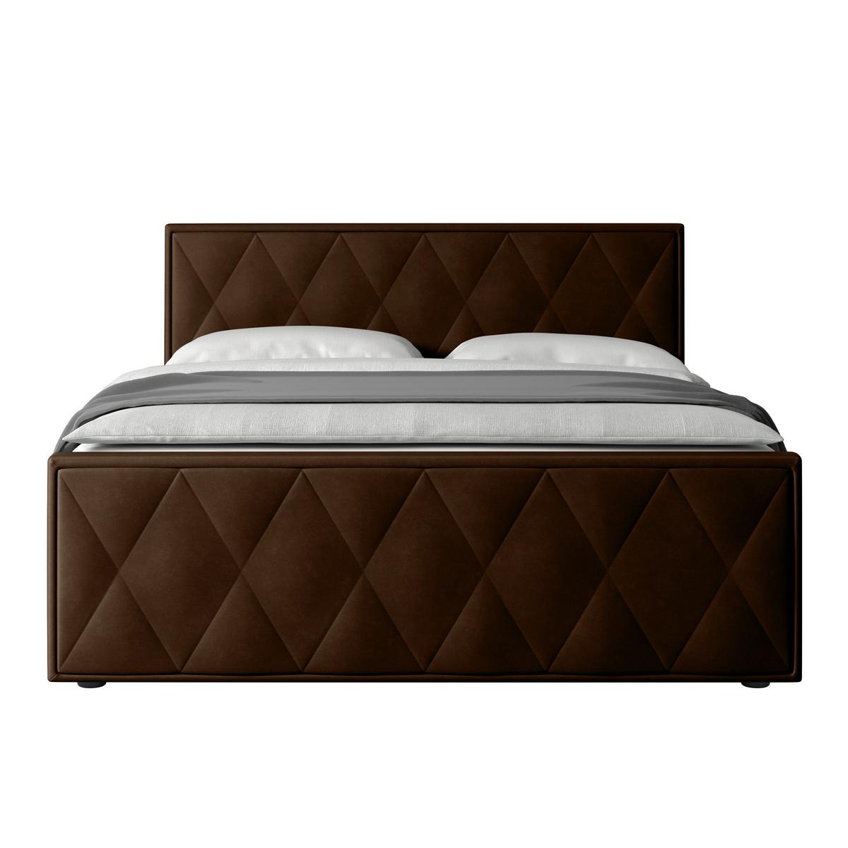 Boxspringbett mit Bettkasten Porto 180x200 cm Braun - Schwarz/Braun, MODERN, Holz/Textil (180/200cm) - MID.YOU