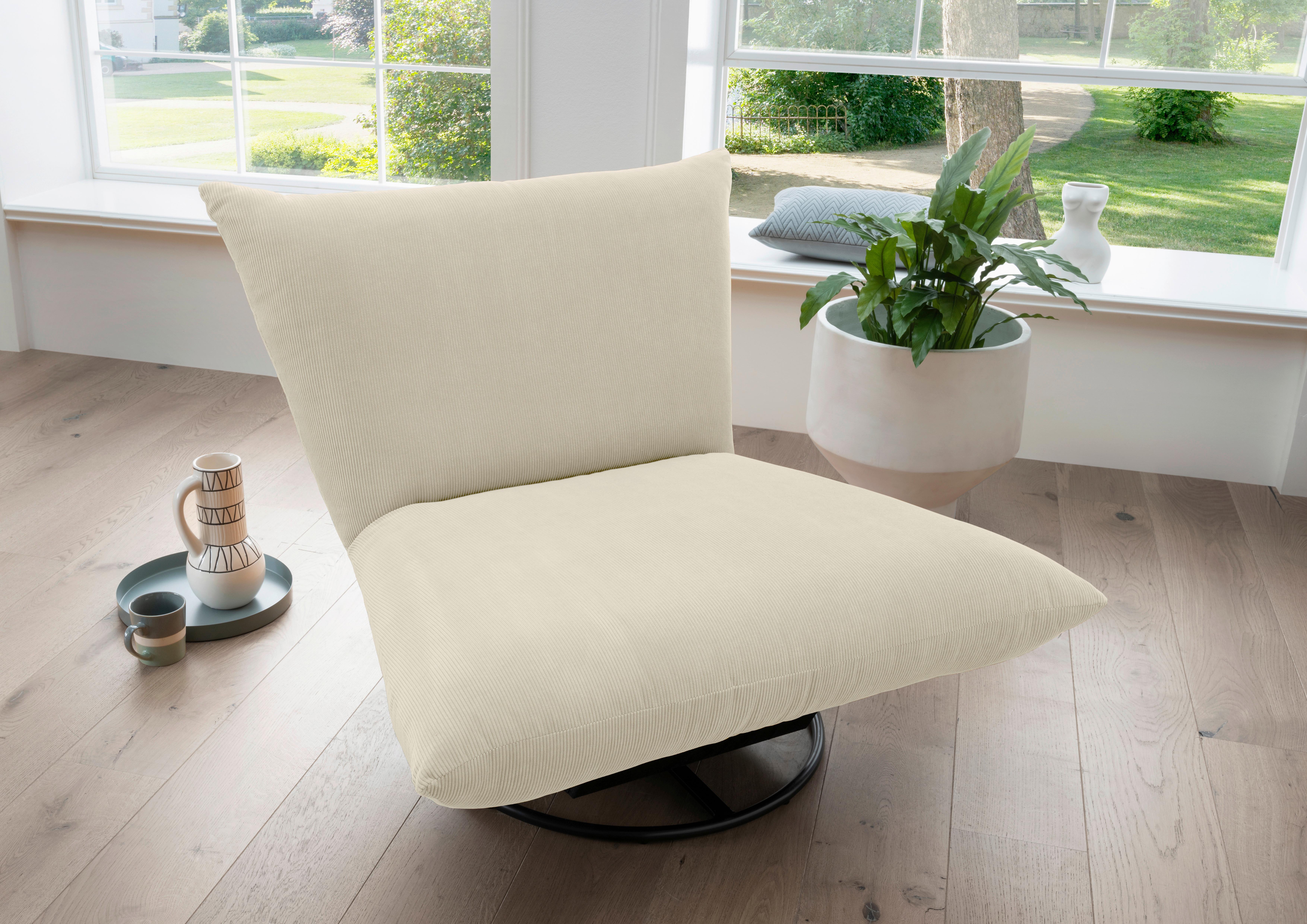 Relaxsessel Cremona Beige B: 100 Cm - Beige/Schwarz, Design, Textil (100/78/96cm) - Livetastic