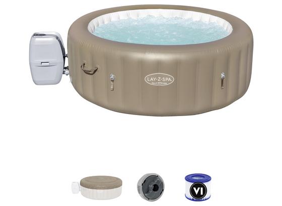 Whirlpool Aufblasbar Lay-Z-Spa Palm Spring Ø196 X H71cm 54129 - Hellbraun/Weiß, KONVENTIONELL, Kunststoff (196/71cm) - Bestway Whirlpool Aufblasbar Lay-Z-Spa Palm Spring Ø196 X H71cm 54129 - Hellbraun/Weiß, KONVENTIONELL, Kunststoff (196/71cm) - Bestway