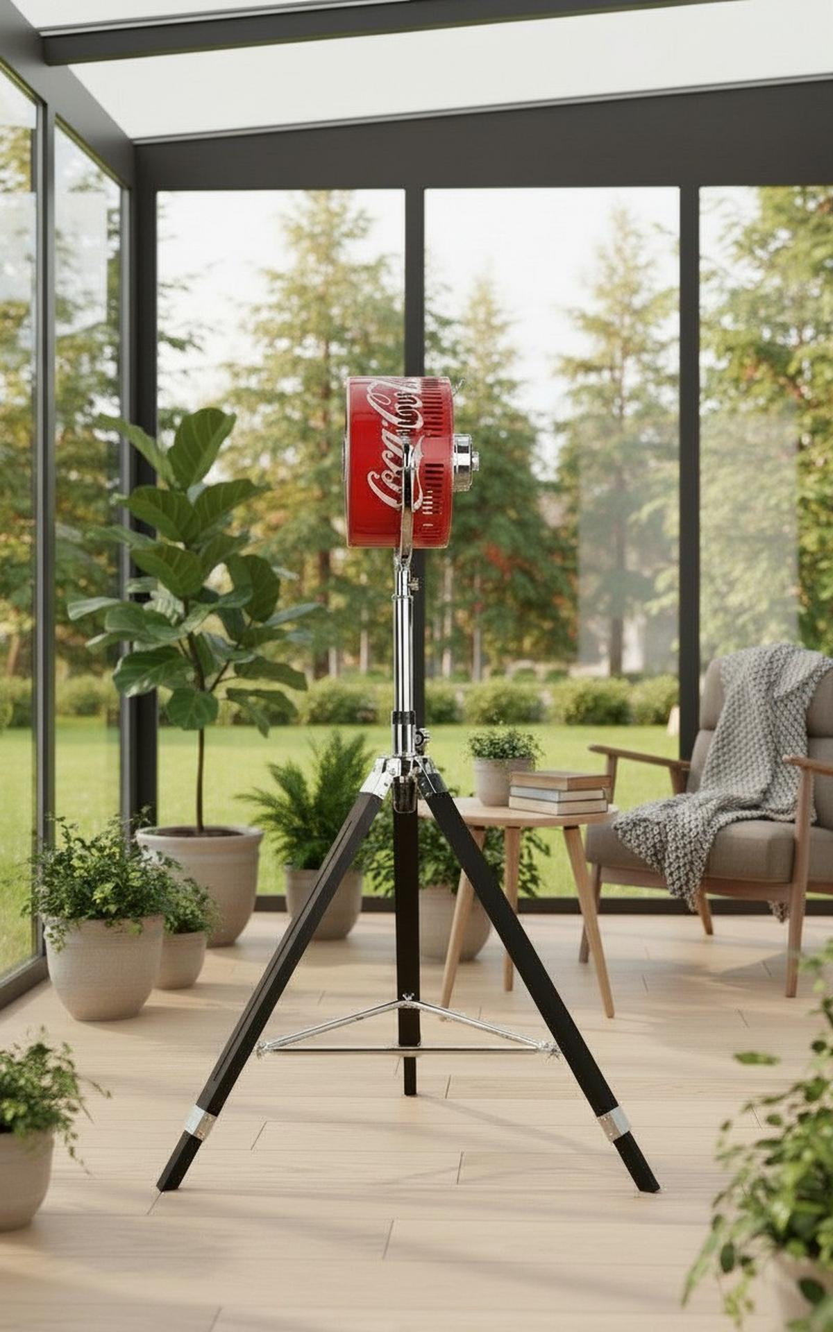 Standventilator 74 W Coolfan XL Coca Cola Look 3 Stufen - Rot/Schwarz, Basics, Holz/Metall (70/135/70cm)