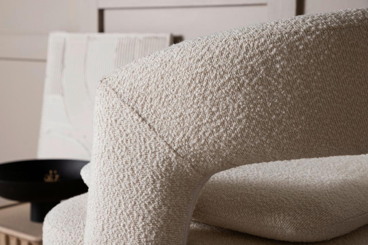 Sessel Laurel - Weiß, Design, Textil/Metall (69/75/72cm) - Livetastic