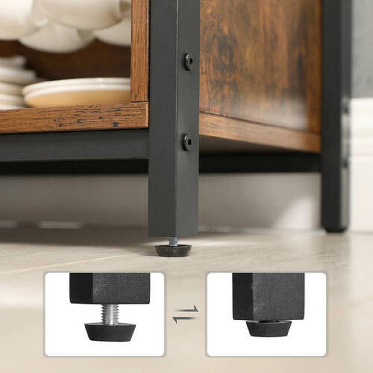 Kommode B: 100 cm Braun/Schwarz - Schwarz/Braun, Trend, Holzwerkstoff/Metall (100/70/35cm) - Boxxx