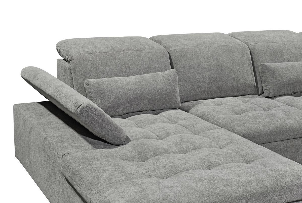 Sedací souprava WAYNE U - barvy stříbra/jílová barva, Konvenční, textil/plast (188/340/240cm) - MID.YOU