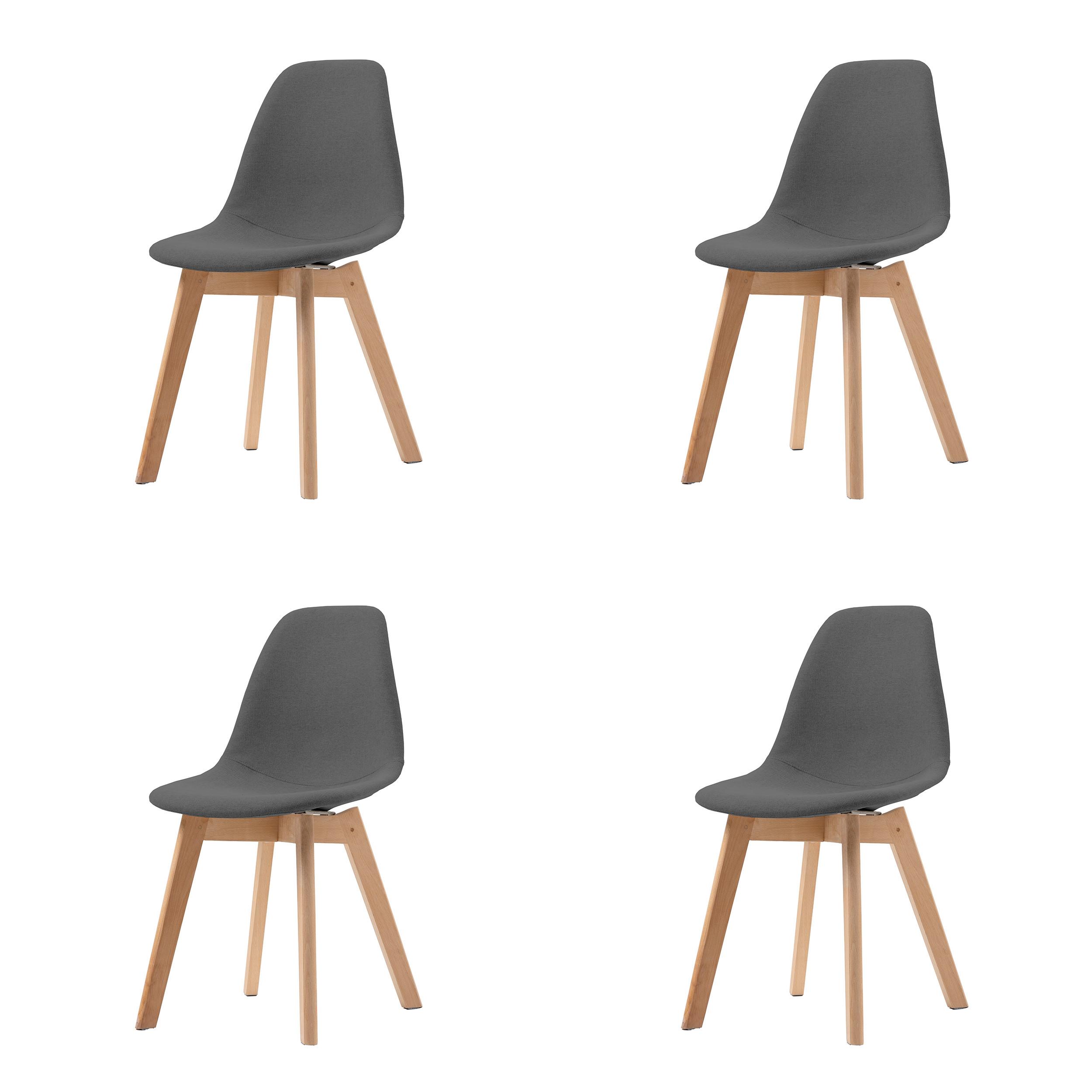 Stuhl-Set Keeve - Dunkelgrau, MODERN, Holz/Metall (47/83/53cm) - MID.YOU