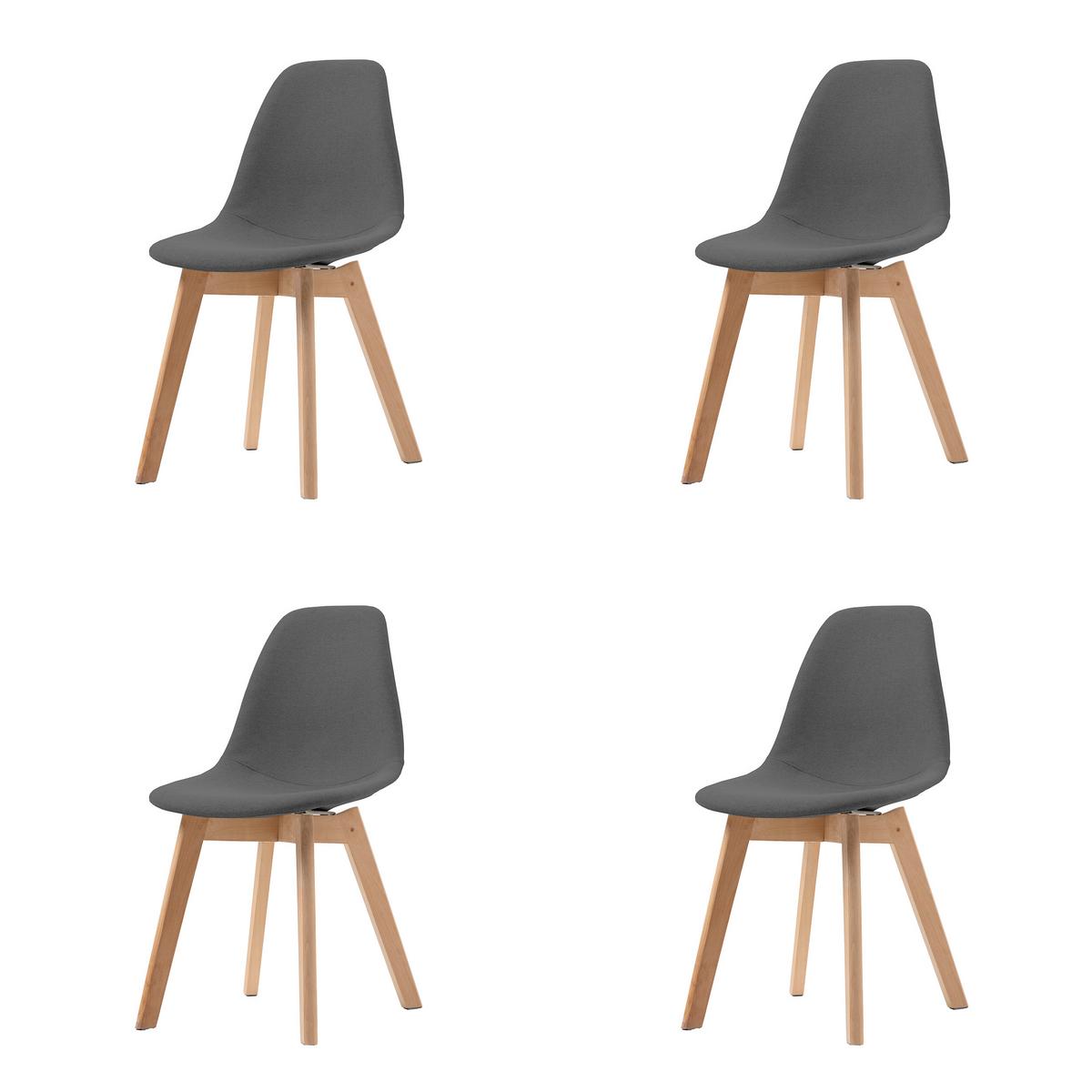 Stuhl-Set Keeve - Dunkelgrau, MODERN, Holz/Metall (47/83/53cm) - MID.YOU