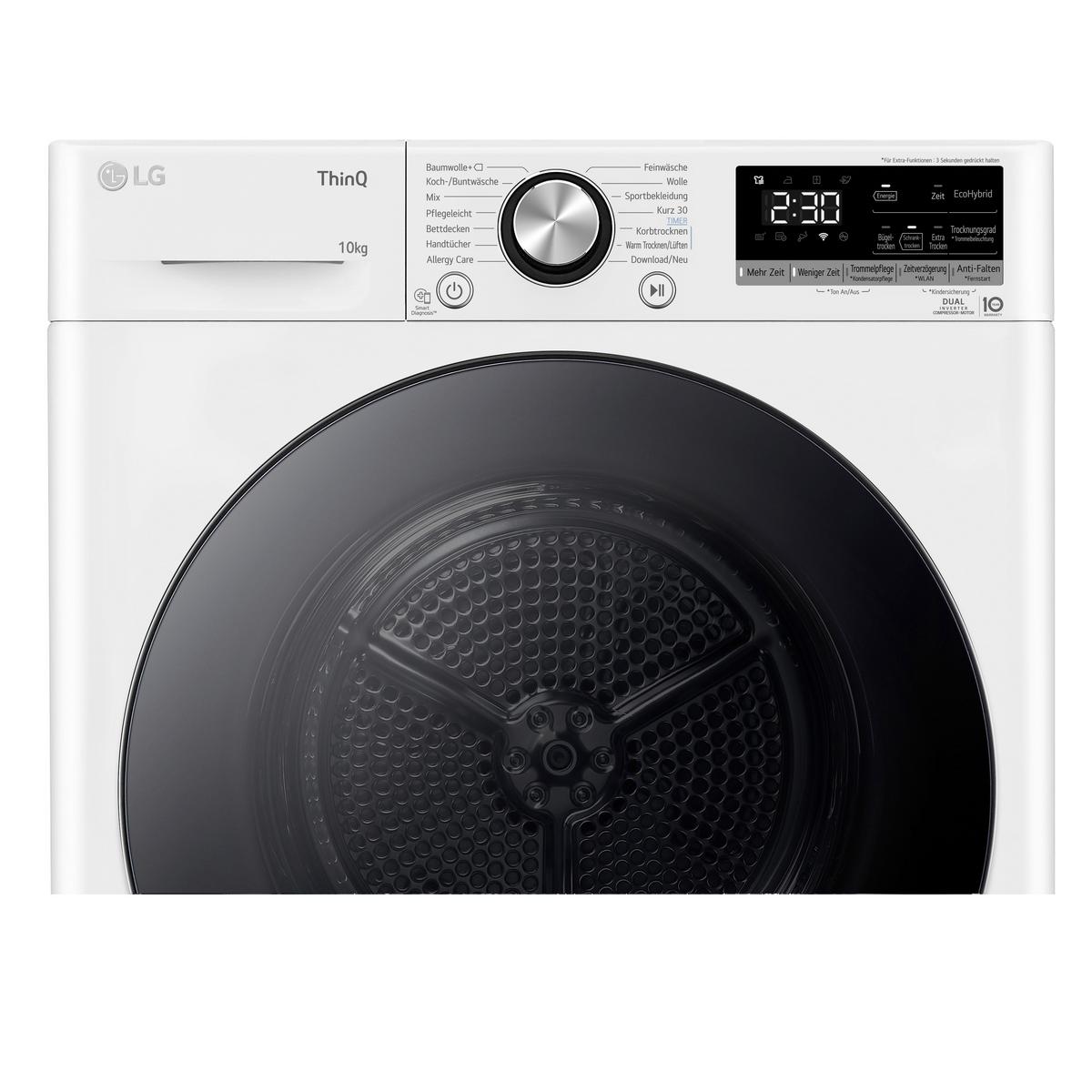 Trockner V9a2xt Weiss - Weiß, Basics, Glas/Kunststoff (60/85/66cm) - LG