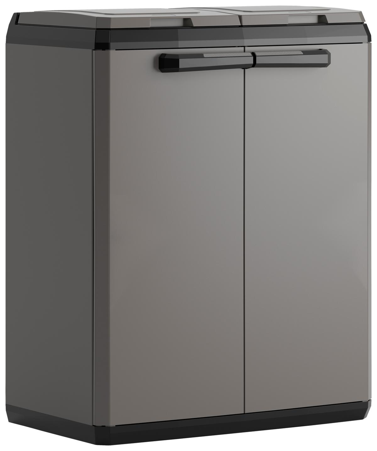 Müllsackständer E-Com Split Basic für 2 Säcke mit Je 110l - Schwarz/Grau, Design, Kunststoff (68/85/39cm) - Keter