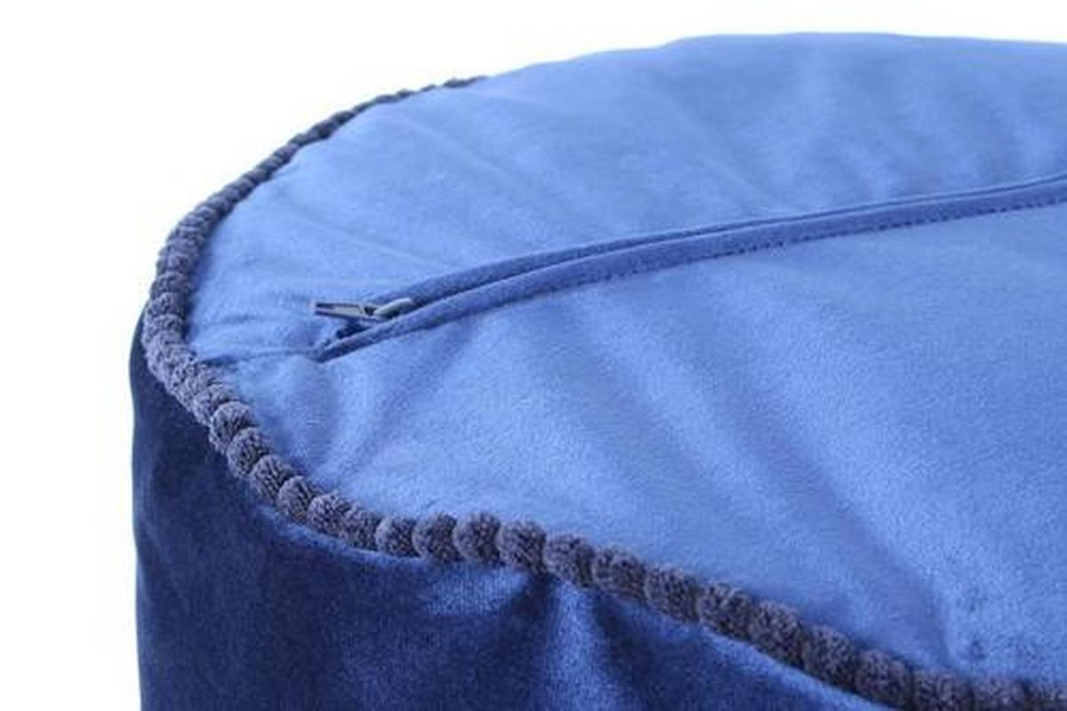 Pouf Taj Mahal Blau Dxh: 45x38 Cm Mit Reißverschluss - Blau/Goldfarben, LIFESTYLE, Textil (45/38/45cm) - Kayoom