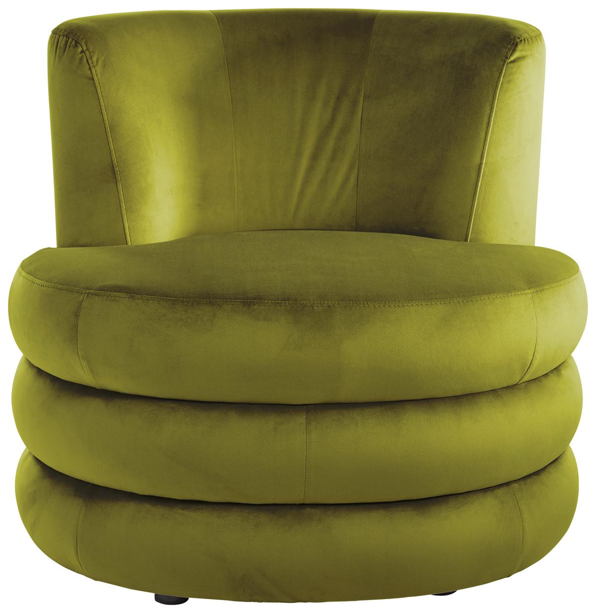 Designsessel Magari - Edelstahlfarben/Olivgrün, Trend, Textil (90/82/85cm) - Livetastic