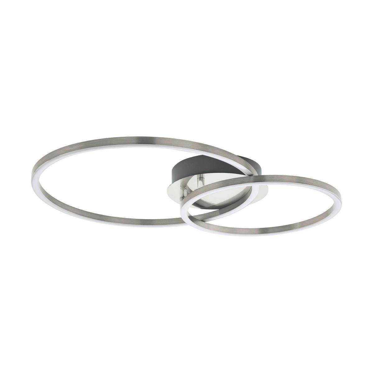 Deckenleuchte 75555 Palmaves Ø 45 cm - Weiß/Nickelfarben, Basics, Kunststoff/Metall (45/30/12cm) - Eglo