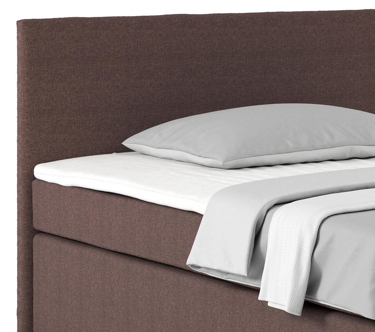 Postel Boxspring NERO PL: 140/200 cm, hnědá - barvy chromu/hnědá, Konvenční, kov/textil (140/200cm)