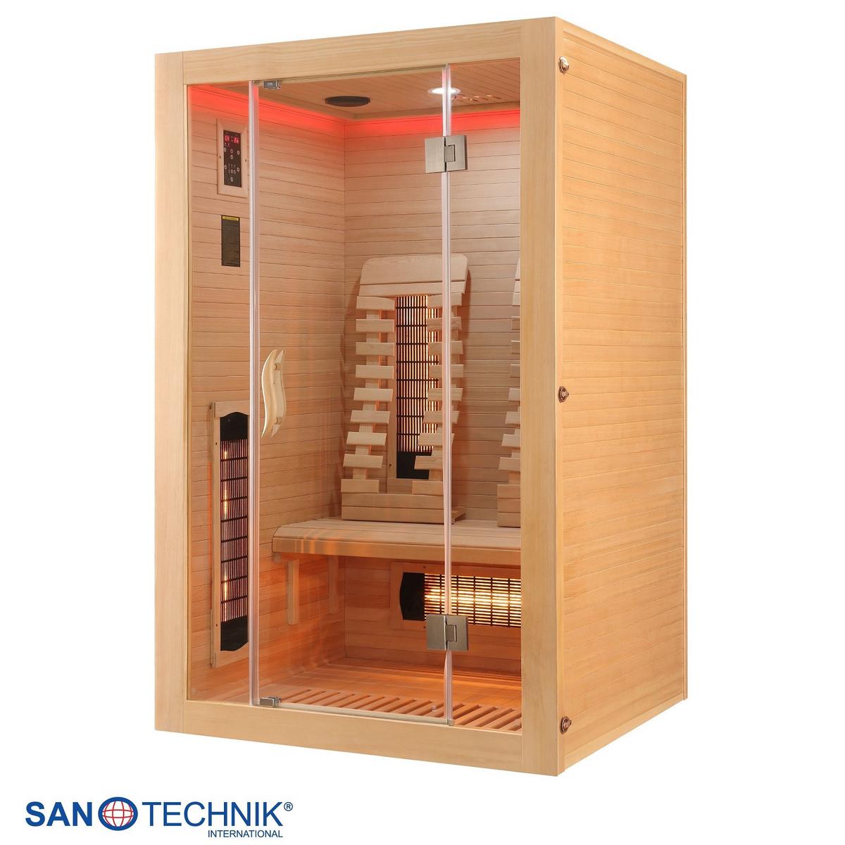 Infrarotkabine 2 Personen 120x105x190 cm Malmö Hemlock - Naturfarben, Basics, Holz (120/190/105cm)